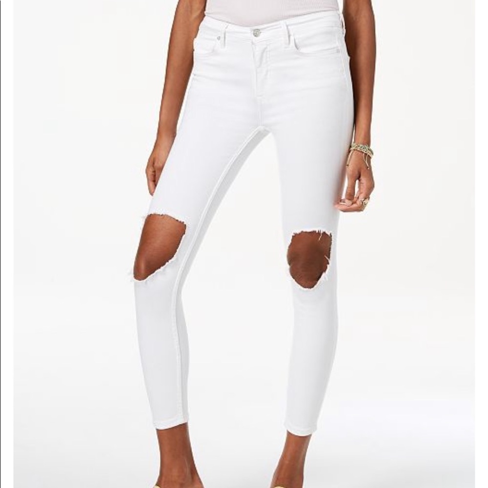 Free People Busted Knee white Skinny Jeans